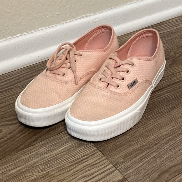 Pink woven check vans Women size 6 - Picture 2 of 5
